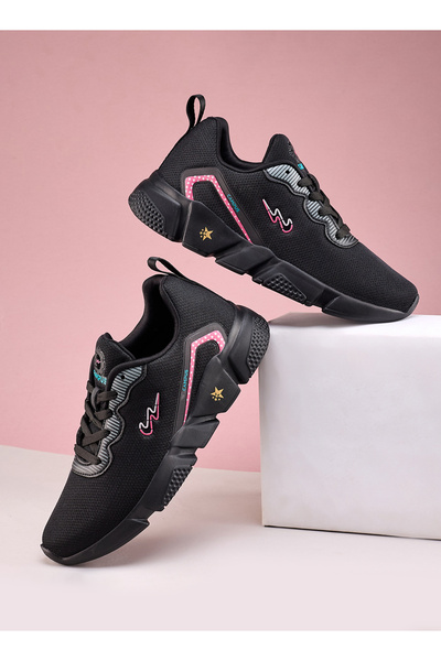 Campus Women's Black Classic Low-Top Sneakers,Bold Color Pops for a Fashion F...