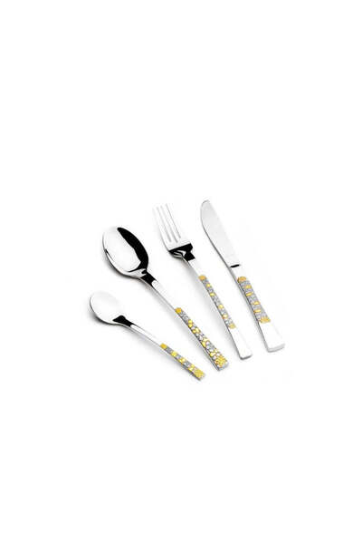 Arshia Stainless Steel Cutlery Sets 50 pcs Gold & Silver