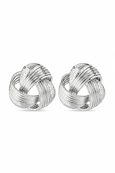 ELVAN TOLON Knot Weave Ball Earrings Silver