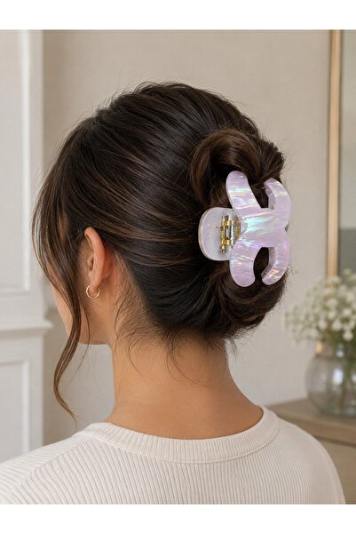 Bymiel Women's Patterned Hairpin Matte Shiny Acrylic Hair Clip