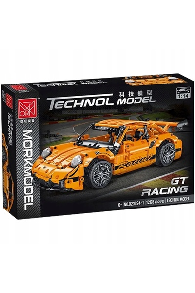 LeanToys Set de construcție Mașină GT de curse Portocalie 1:14 1268 el.