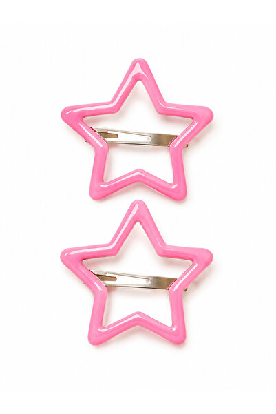 Bymiel Girl's Star-Shaped Snap Clip Set of 2 – Shiny Metal Hair Clip