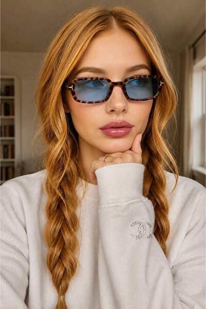 Zzla Masley Uv400 Sun Protection Vintageleopard Blue Women's Sunglasses