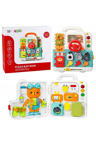 LeanToys Carte interactivă, tablă educativă manipulabilă, lumini, sunete, 16 ...