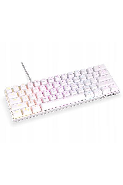 NO BRAND Krux Qara 60% Tastatură Mecanică Albă Outemu Red RGB Alb