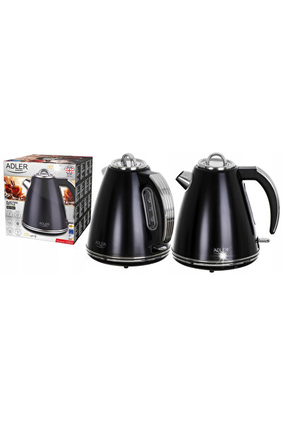 adler Fierbător electric fără fir metalic 1,5L Strix negru