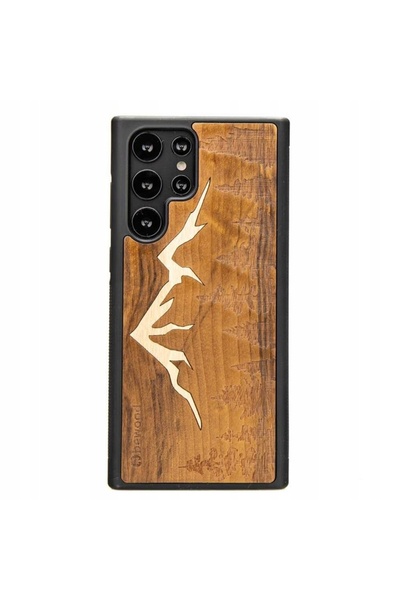 BewooDesign Husă din lemn pentru Samsung Galaxy S22 Ultra GÓRY IMBUIA
