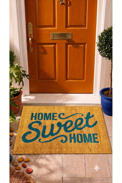 Nesrin home Dijital baskılı Home sweet Home yazılı kapı önü paspası