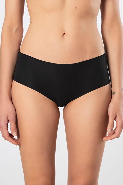 TÜREN Women's Laser Cut Cotton Hipster Panties 910/Black