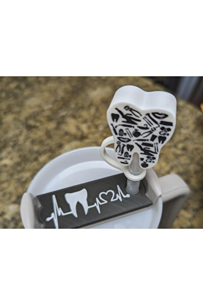 DU&ER Figured Straw Ornament Cup Straw Accessory