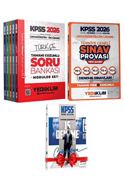 Yediiklim Yayınları 2026 KPSS Ortaöğretim Ön Lisans Modüler Soru Bankası+Türk...