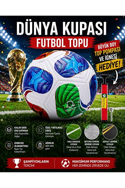 casper sport Futbol Topu Mixtake 2026 Dünya Kupası Büyük Boy Pompa Hediyeli