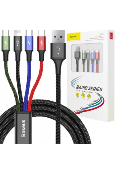 NO BRAND Cablu BASEUS USB - Lightning/MicroUSB/USB C 1.2 m