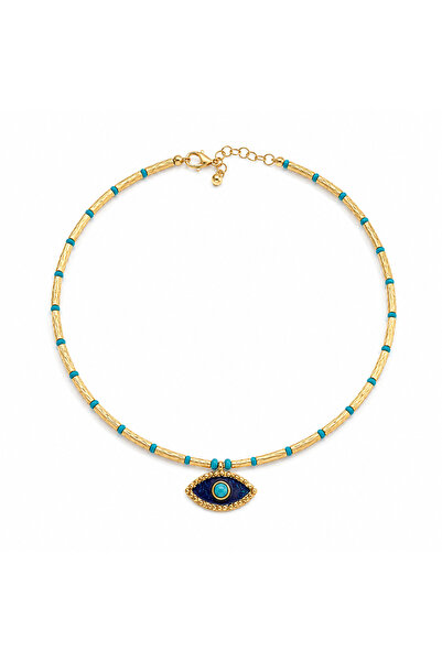 Venus Design Navy Blue Evil Eye Necklace