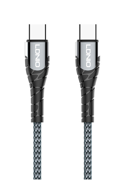 LDNIO Καλώδιο USB-C σε USB-C LC101, 65W PD, 1μ, γκρι