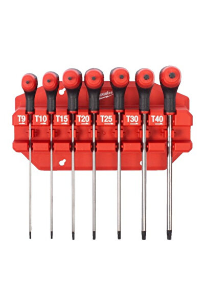 Milwaukee Σετ 7 κλειδιών Torx (πάνω-κάτω) με λαβή άνετης λαβής και θήκη