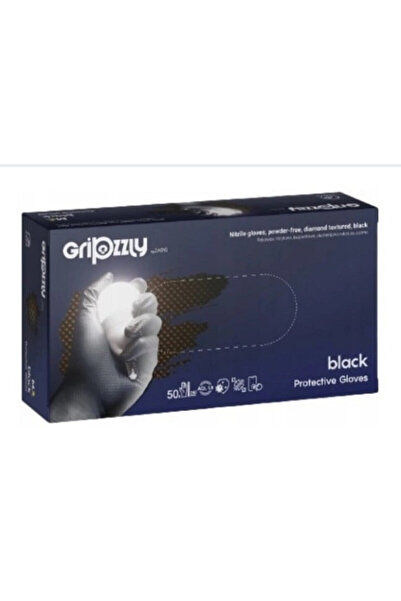 Gripzzly Nitrile gloves for mechanics, black, 50 pcs/ Top Bottom Set, Size XXL