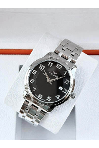 FERRO Silver Steel Cord Men's Wristwatch Fm40190A-A2 3 Atm Water Resistance 2...