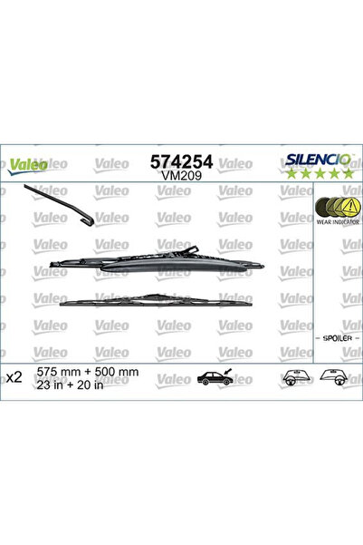 VALEO Silencio wiper blade Top Bottom Set 575/500 mm