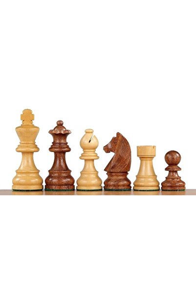Sunrise Chess & Games Немски шахматни фигури от акация/чемшир, 3 инча