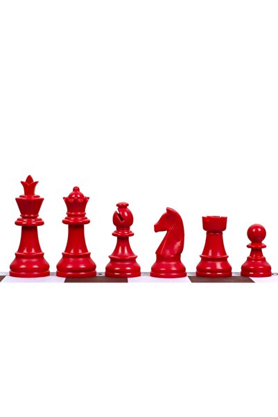 Sunrise Chess & Games Red Plastic Chess Pieces 3.75"(95mm) for TR03G