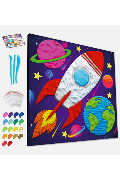 OEM Splat Planet Σετ "Ζωγραφικής" με Πηλό "Space" σε Καμβά 30x30cm