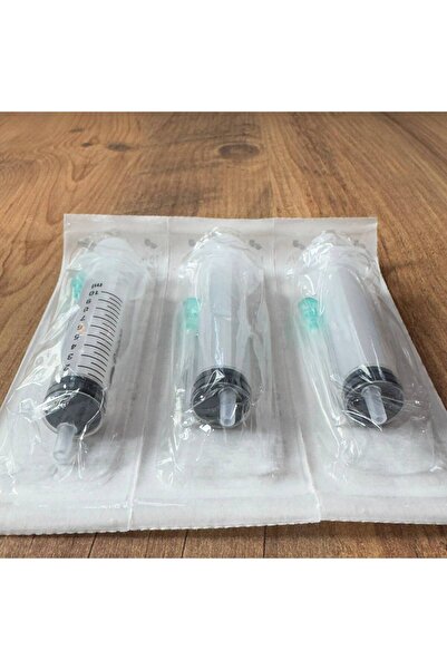 DHELEKTROMARKET 3 Adet 10ml 3 Parça Contalı, Yeşil Uç Enjektör (şırınga)