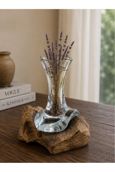 Generic "Wave of the Sage" Turquoise Glass Vase