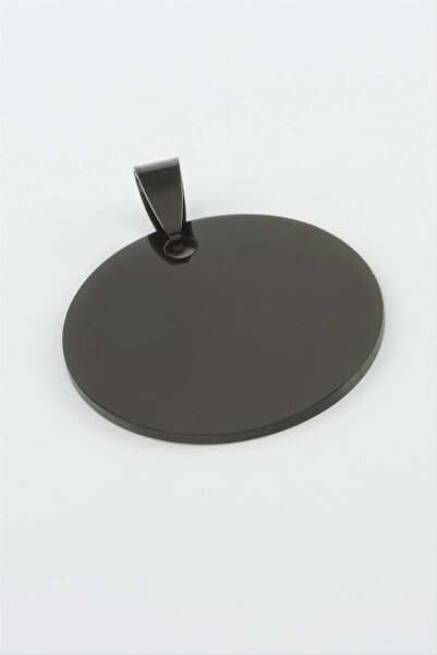 Marsilyan Round Name Engravable Steel Pendant 3 cm Elk-Bjtieg