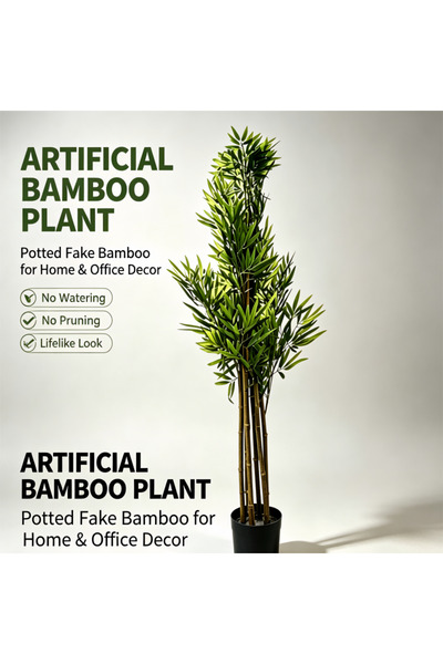 YuTai Potted Artificial Bamboo Plant No Maintenance Indoor Outdoor Home Decor...