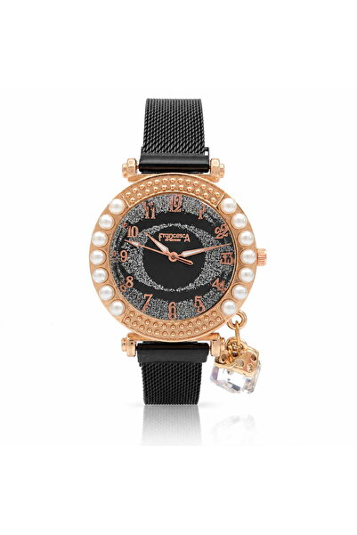 Watch Ceas de dama Francesca di Geneva FF246, negru, bratara magnetica