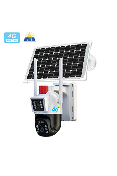HNY Cameră de supraveghere solară 4G de 3 MP cu panou solar, aplicație V 380 ...