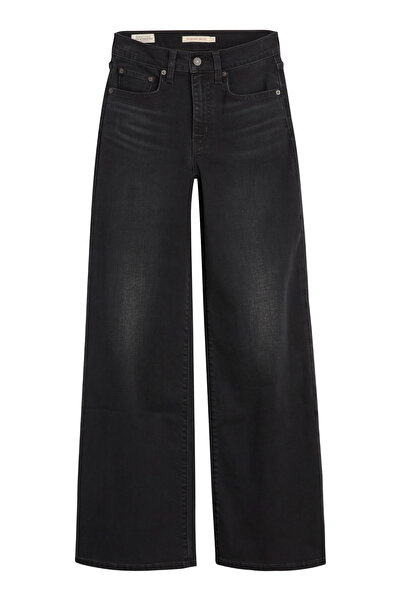 Levi's 728 جينز نسائي عالي الخصر واسع الساقين بتصميم ميدنايت ووشينج