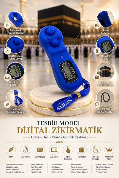 Altınoluk Haremia Yeni Nesil Boyun Asmalı Tesbih Model Zikirmatik Dijital Zik...