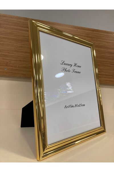 PLUS HOME Picture Frame New Flat Model with Brass Edges Gold Color Size 20X25 cm