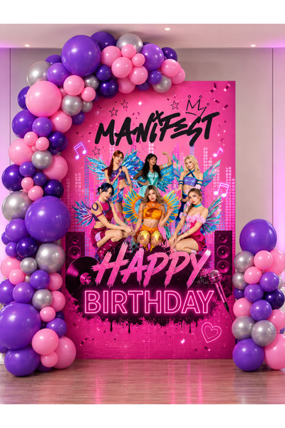 HAPPYLOOPPARTY Manifest Dream Birthday Party Set 100X180 cm Bird-Eyed Tarpaul...