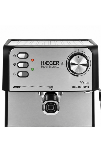 HAEGER Espressor Manual 20 Bari Super Espresso, Putere 850 W, Pompa Italiana ULKA , Rezervor 1.6L