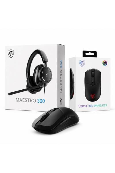 MSI MAESTRO 300 Oyuncu Kulaklığı + VERSA 300 Wireless Kablosuz Oyuncu Mouse Seti