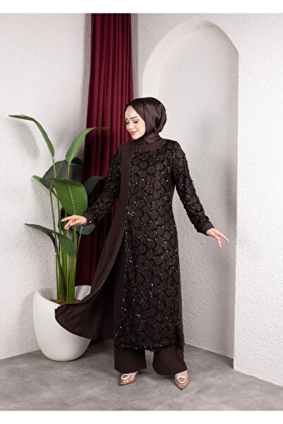Elif Artar Öykü abiye kahverengi