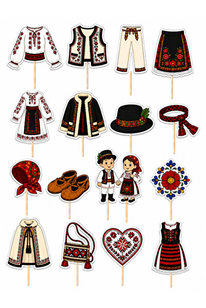 DecoParty Set de decorațiuni pentru tort – Tematică Costume Tradiționale Roma...