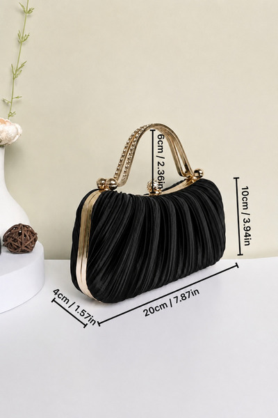 Famels Satin New Model Battery-Operated Evening Dress Bag with Zircon Stones,...
