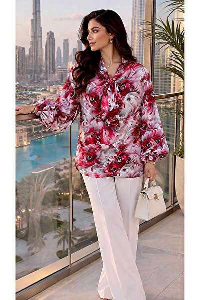 iza Women Tie-neck blouse