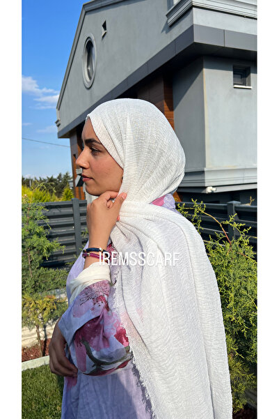 Genel Markalar İREMSSCARF KREM RENK BÜRÜMCÜK ŞAL ( İNCE YAPILI)