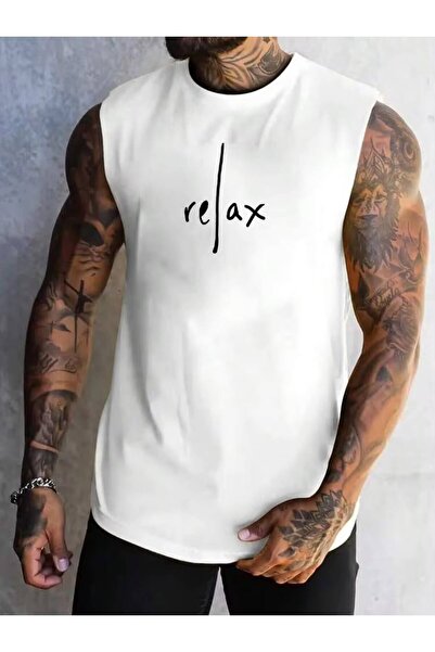 JANTIL MODA White Wide-Strap Men's Tank Top - Basic Sports and Casual Combina...