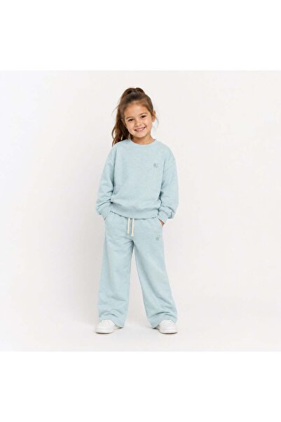 Unisex İki İplik Düşük Kol Sweatshirt-4/5 - Gri