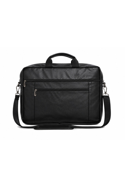 MINO TECH Unisex Suni Deri Laptop Evrak Çantası Ayarlanabilir Omuz Askılı
