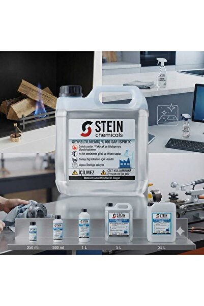SLC152 ŞEFFAF %100 SAF KOKUSUZ İSPİRTO, HİJYEN VE TEMİZLİK, ENERJİ VE TUTUŞTURMA, LOKAL DESTEKLERDE KULLANIMA UYGUN PROFESYONEL ÜRÜN 1lt.