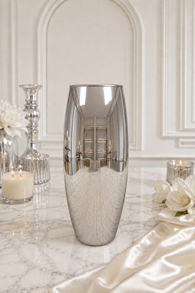 rova tr Solea Series Titanium Coated Glass Vase, Decorative Living Room and T...