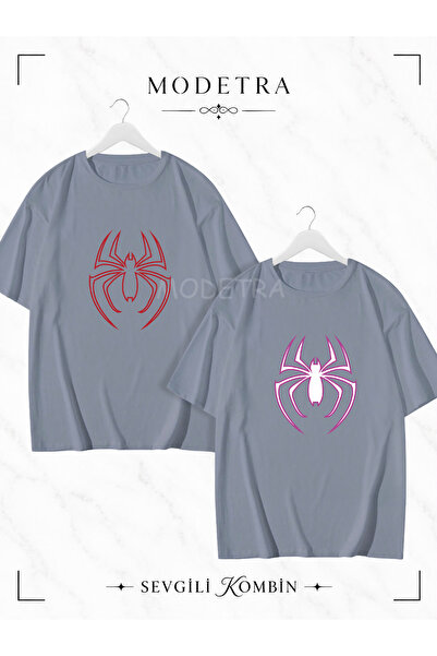 Modetra Women's Men's Spider Design Medium Front Printed Lover Couple Combina...