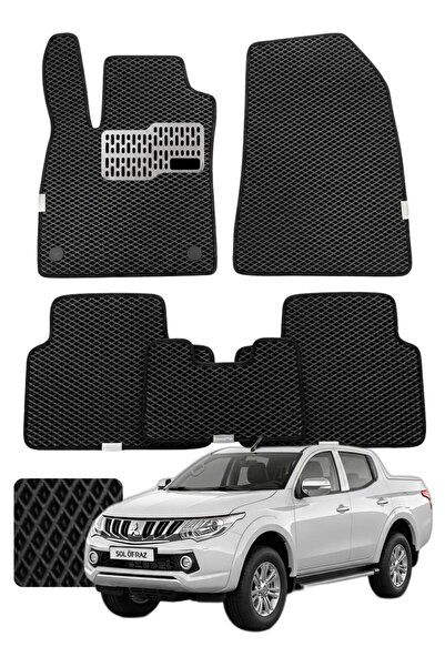 Evanotion Mitsubishi L200 2015-2019 Araca Özel Premium Eva Oto Paspas Topuk K...